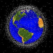 LEO stands for low Earth orbit and is the region of space within 2,000 km of the 
									Earth's surface. It is the most concentrated area for orbital debris. Credit: NASA ODPO.