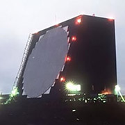 Cobra Dane radar located on Shemya Island, AK. This phased array radar can detect 
									and track objects as small as 5 cm and is a contributing sensor to the U.S. satellite catalog. 
									Credit: AFRL.